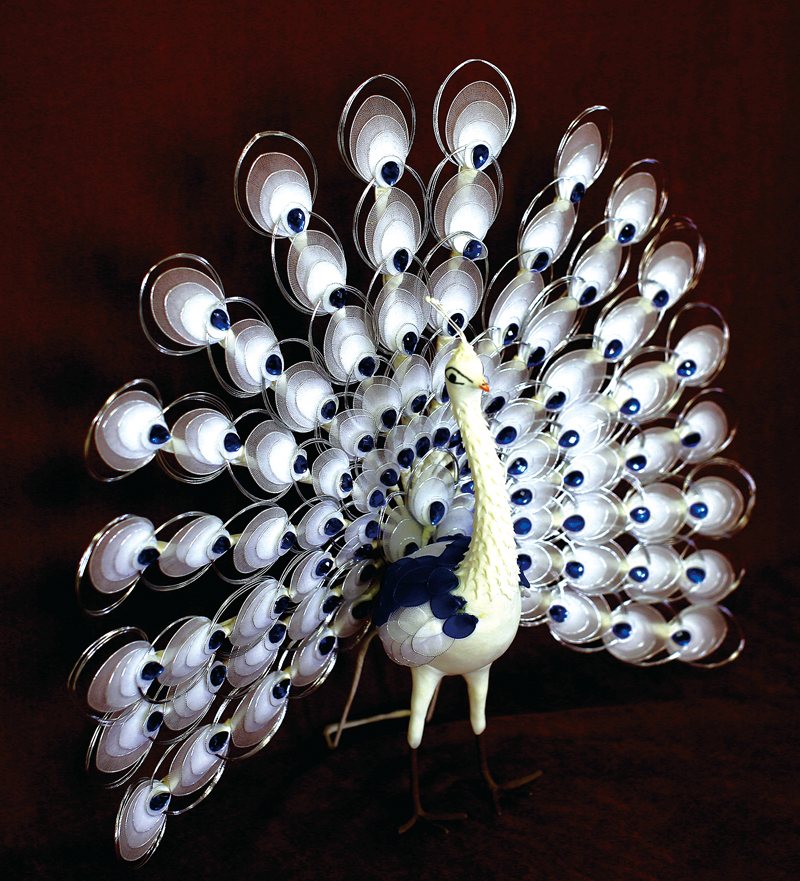 《丝网 开屏孔雀》